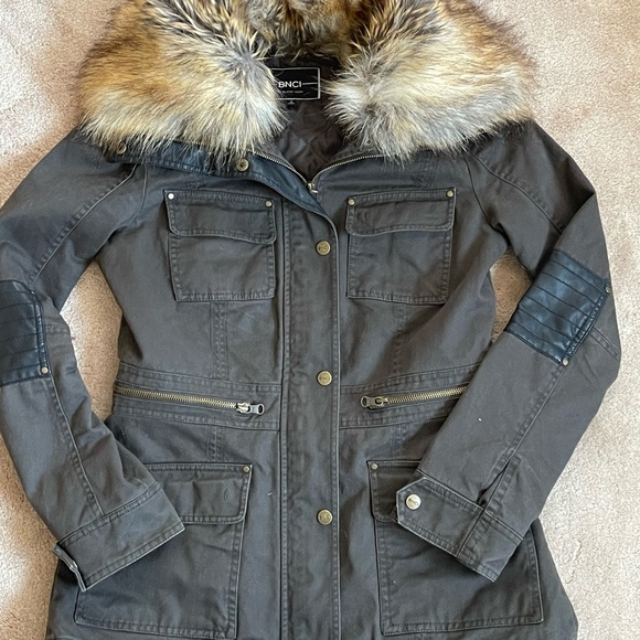 BNCI Faux Fur collar winter coat / parka Utility jacket - Picture 12 of 14